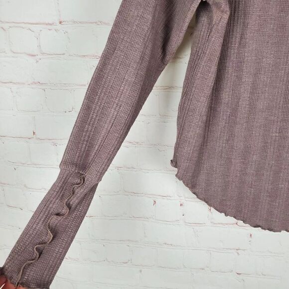 NWT Project Social T Women’s Thermal Waffle Long Sleeve Off Shoulder Mauve - SM - Picture 11 of 11